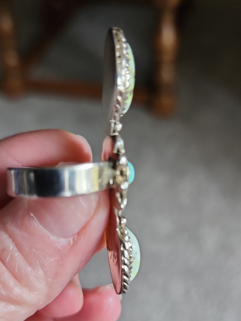 Authentic Sterling Silver With Real Palomeno Turquoise Stones! - Picture 4 of 5